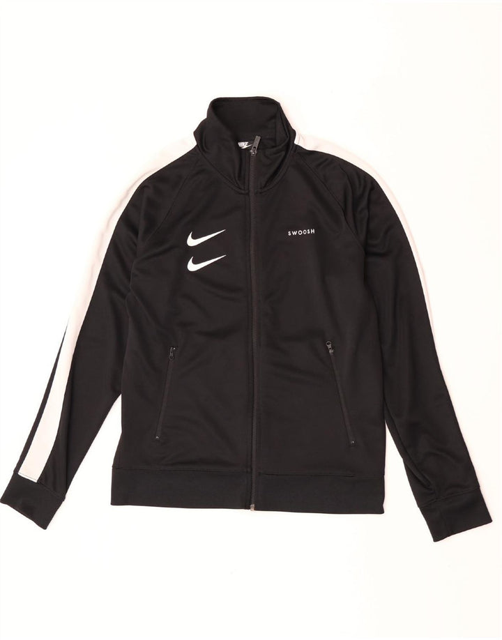 Jachetă de top pentru trening Nike Swoosh Graphic pentru bărbați, mediu negru, color block