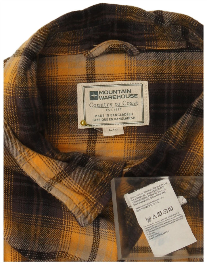 Cămașă de flanel pentru bărbați Mountain Warehouse, bumbac cu carouri galbene mari