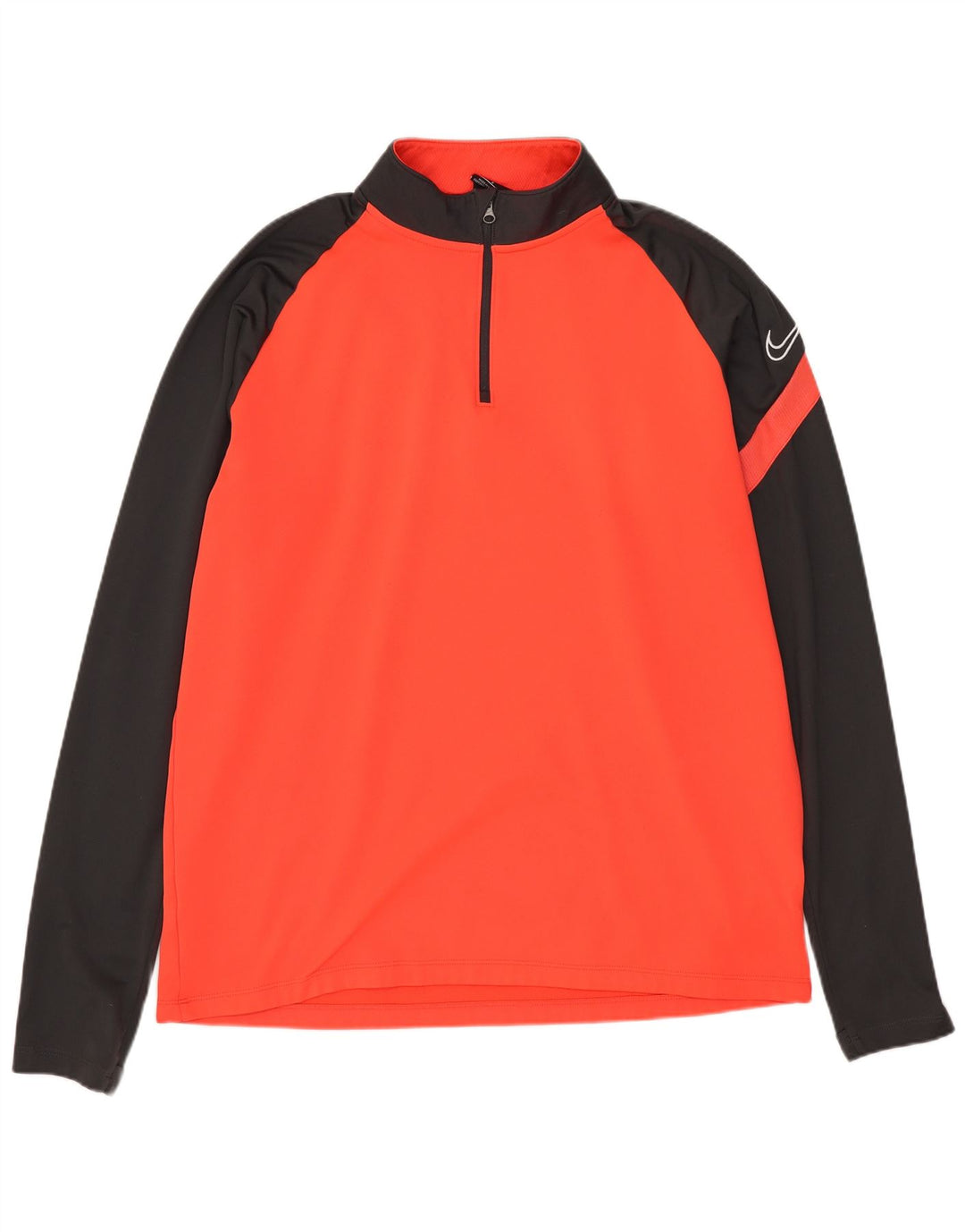 Top de trening pentru bărbați Dri Fit, cu fermoar și gât, color block, roșu mare