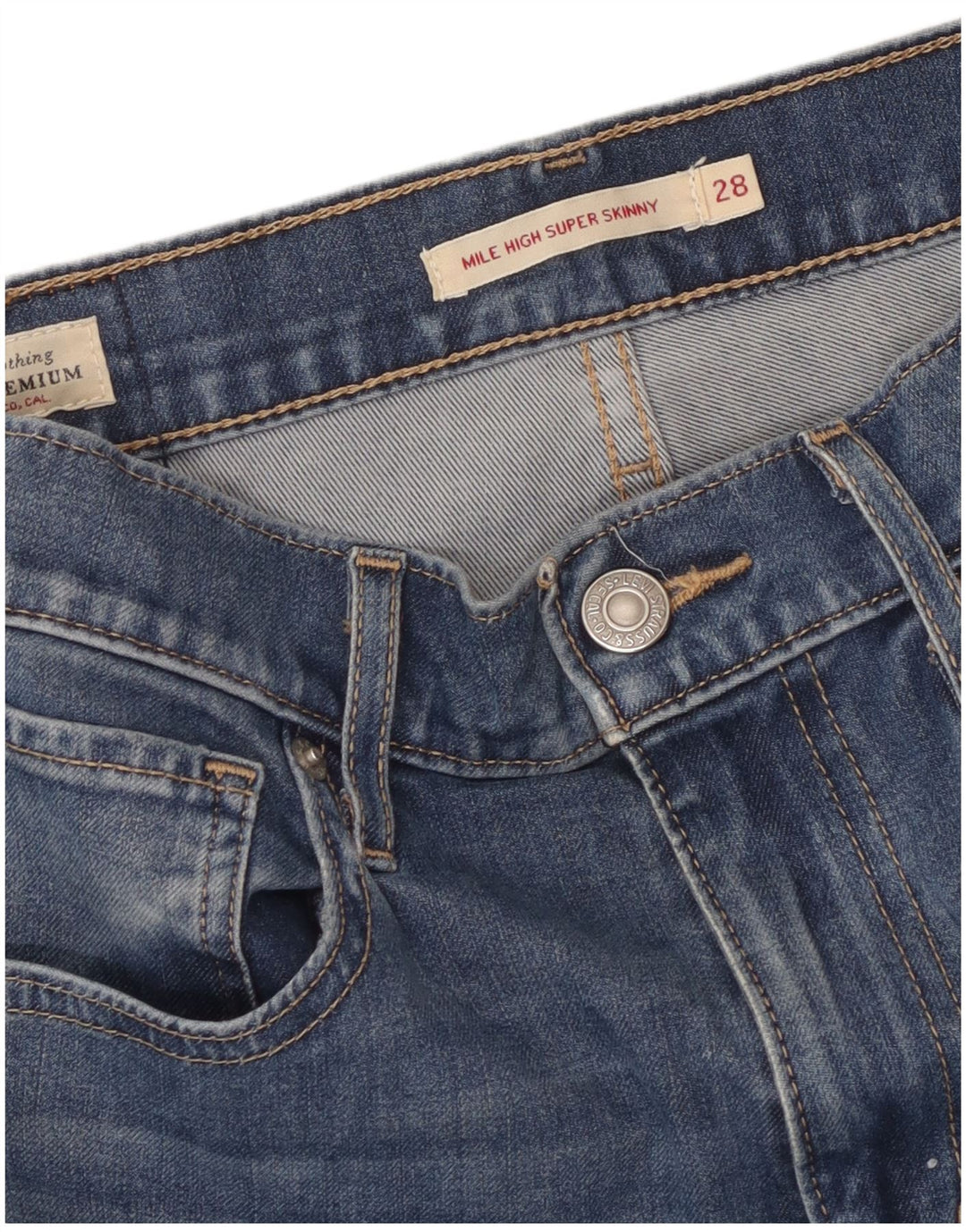 Blugi skinny cu talie înaltă LEVI'S Mile pentru femei W28 L29 Albastru