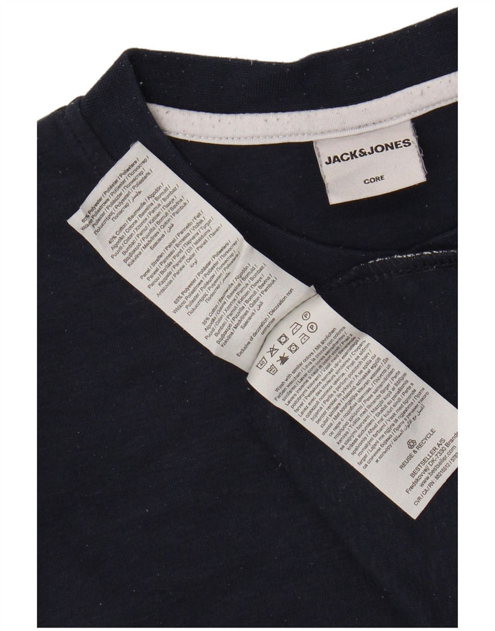 JACK & JONES Hanorac pentru bărbați Pulover mic, bleumarin, bumbac color bloc