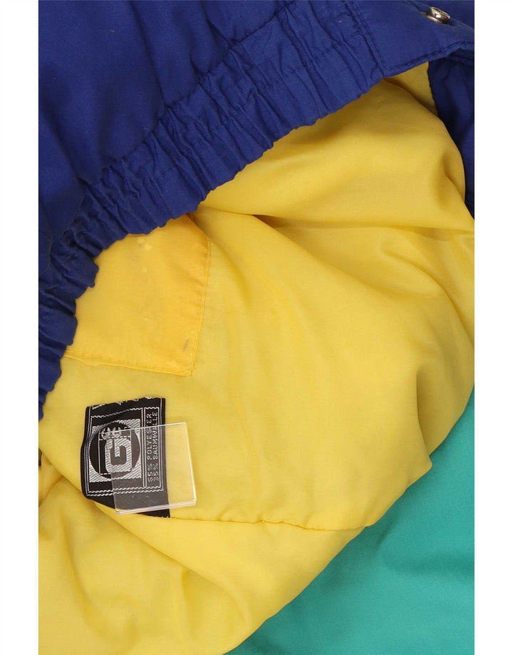Jachetă de schi cu glugă vintage pentru bărbați UK 38 Medium, multicoloră