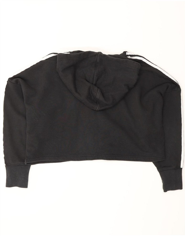 Jumper ADIDAS pentru femei, supradimensionat, cu glugă, UK 8, bumbac negru mic
