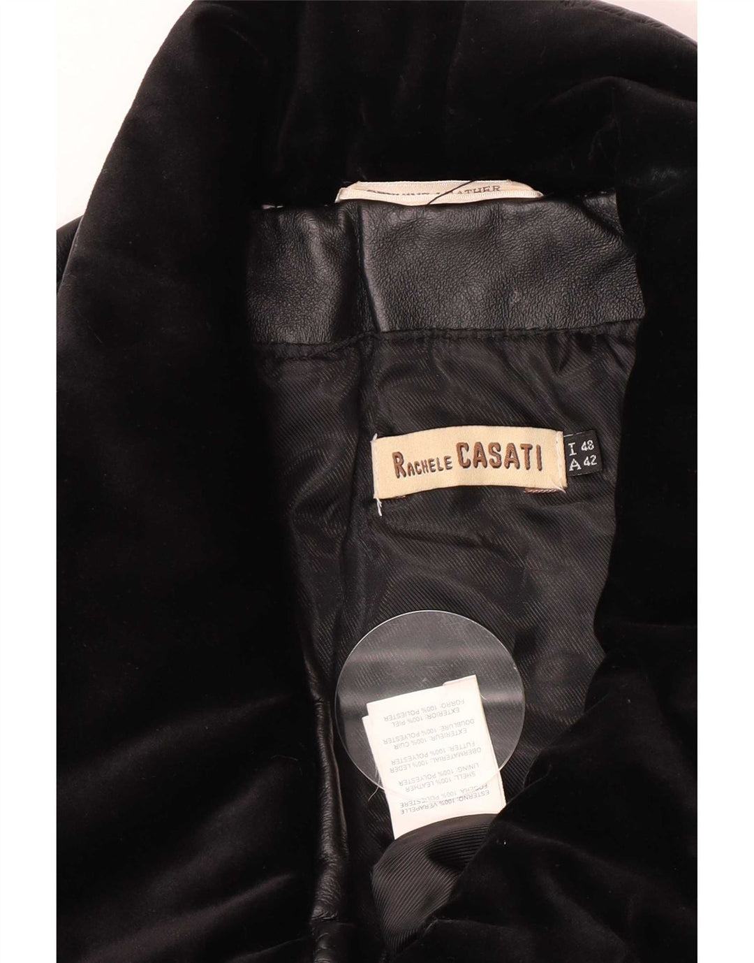 Geacă de piele vintage pentru femei IT 48 XL neagră