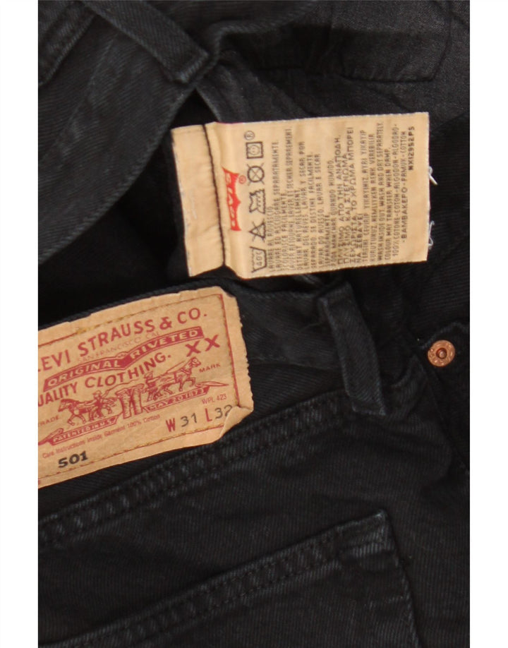 Blugi drepti pentru bărbați Levi's 501 W31 L32 bumbac negru
