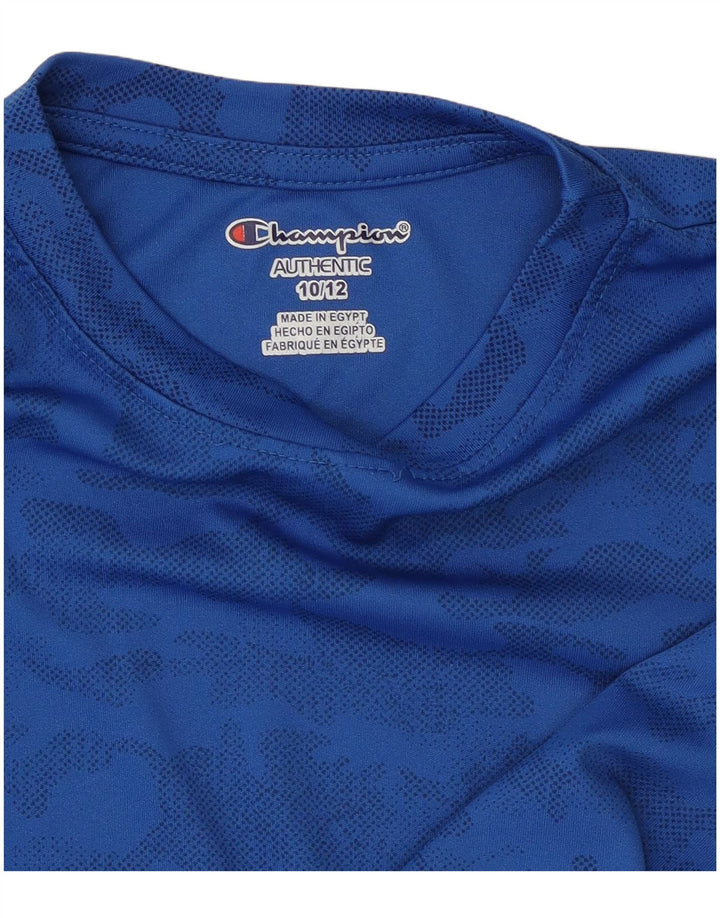 Tricou Băieți Champion Top 10-11 Ani Camuflaj Albastru