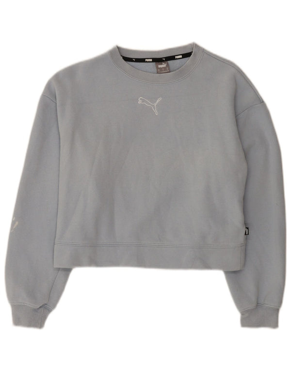 Pulover Puma Crop Loose Fit pentru femei UK 6 XS Bumbac albastru