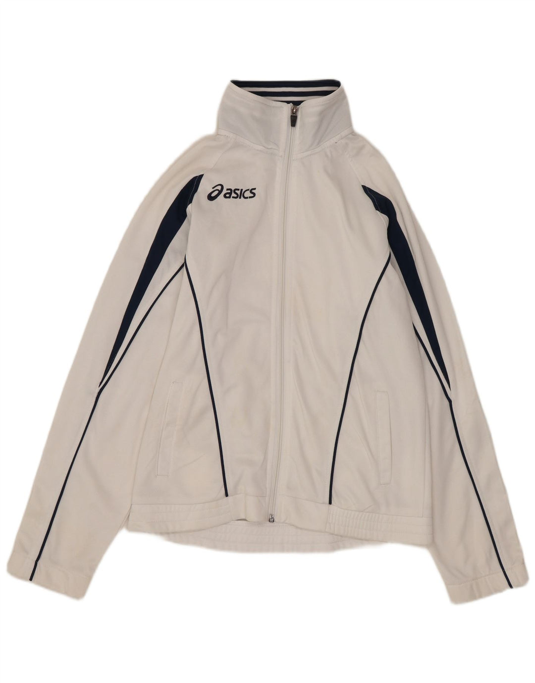 Jachetă de top pentru trening Asics pentru femei UK 10, mic, alb, din poliester