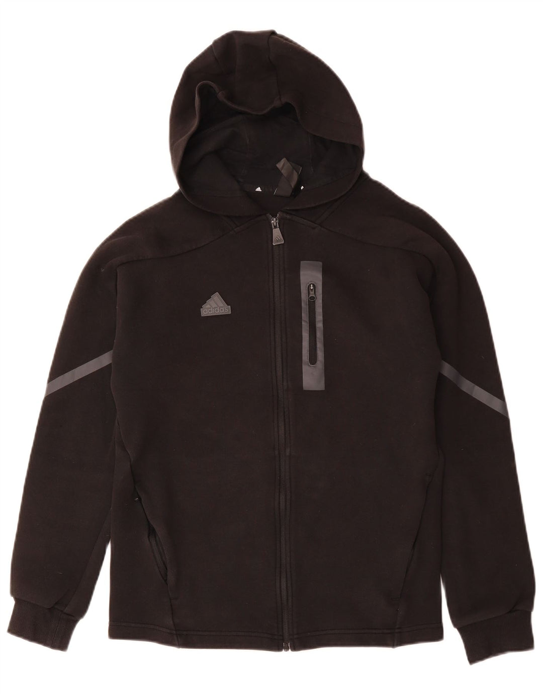 Pulover ADIDAS pentru bărbați, cu fermoar, mic negru