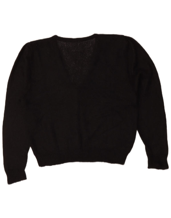 Pulover Cardigan Vintage pentru Damă UK 18 XL Negru Floral