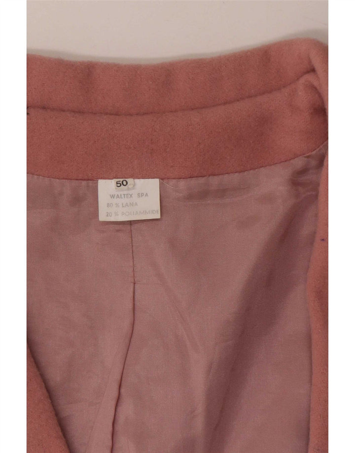 Vintage Womens 2 Button Blazer Jacket IT 50 XL Pink Wool