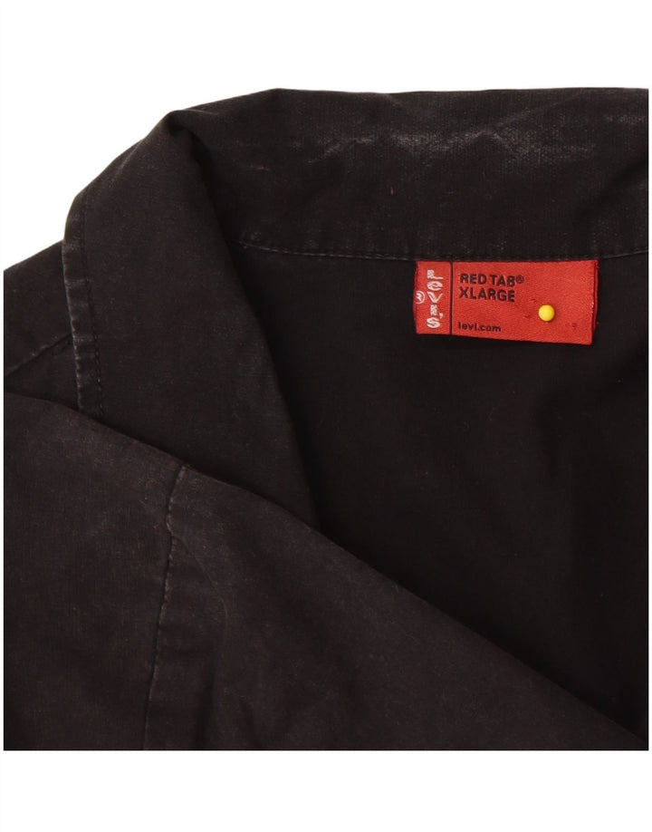 Cămașă cu mânecă scurtă Levi's pentru bărbați, bumbac negru