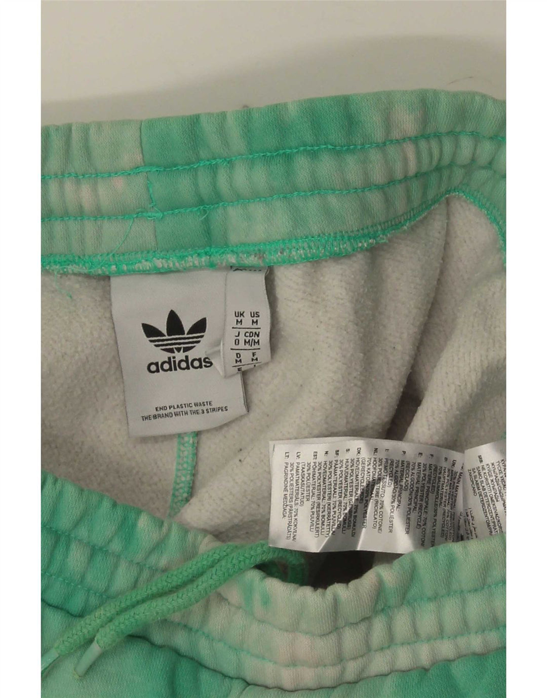 Pantaloni scurți sport adidas pentru bărbați, bumbac verde mediu Tie Dye