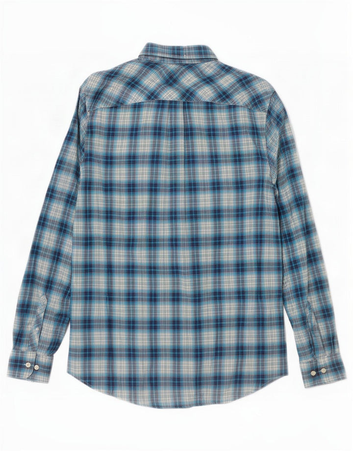 Cămașă de flanel pentru bărbați Tommy Hilfiger, bumbac cu carouri albastru mediu