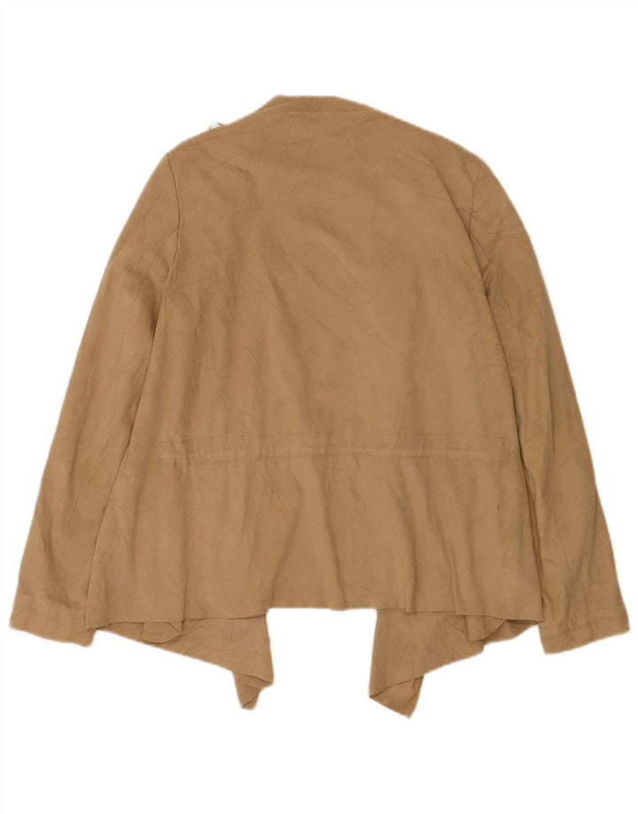 Pulover cardigan asimetric supradimensionat pentru femei Zara UK 10 Mic Bej