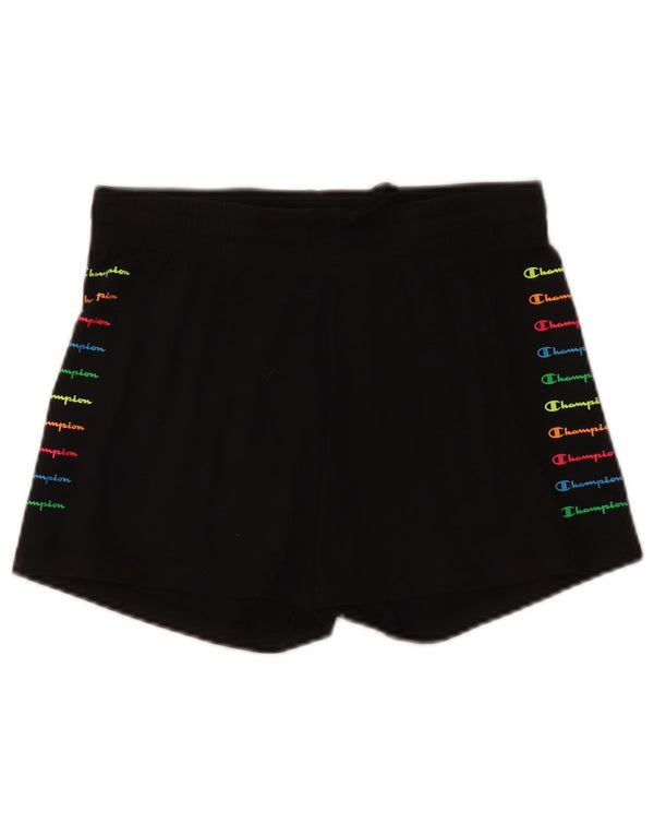 Pantaloni scurți sport grafic Champion pentru femei UK 12 Medium Black