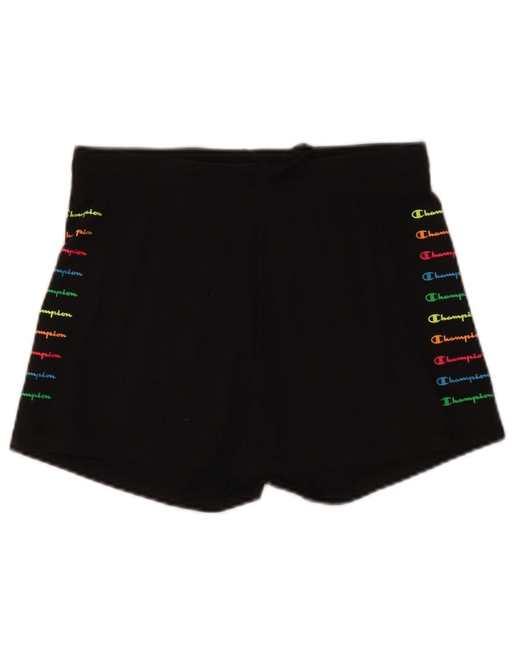 Pantaloni scurți sport grafic Champion pentru femei UK 12 Medium Black