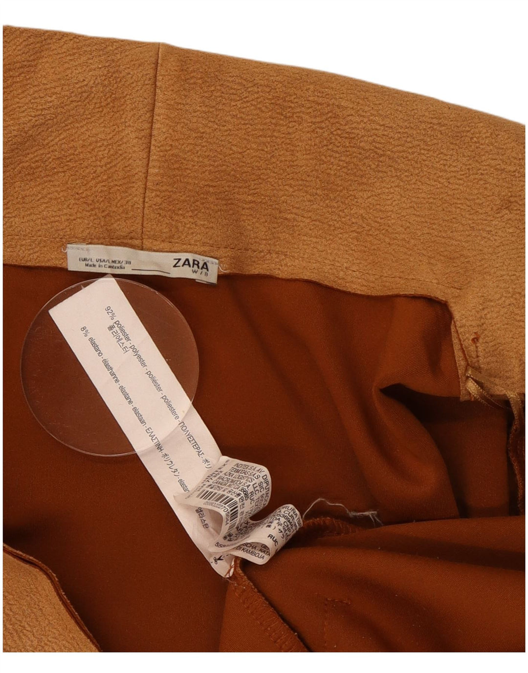 Pulover cardigan cu paragate Zara pentru femei UK 16 Poliester maro mare