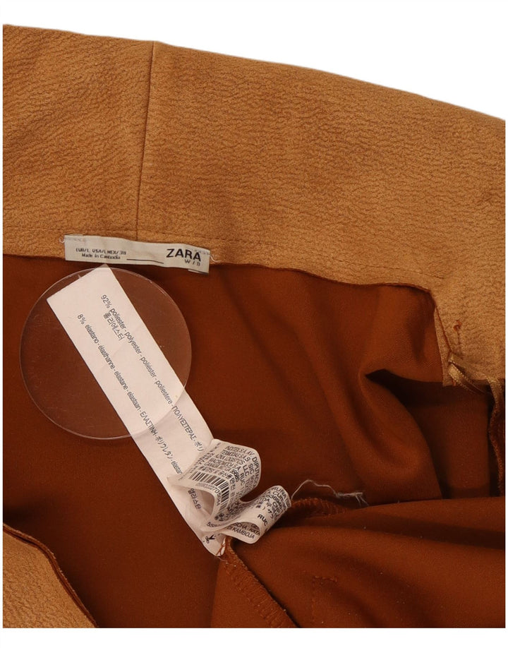 Pulover cardigan cu paragate Zara pentru femei UK 16 Poliester maro mare