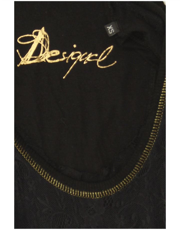 Bluză cu grafică Desigual pentru femei UK 6 XS Negru Floral