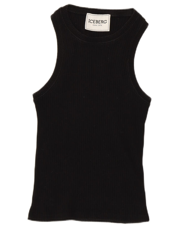 ICEBERG Vest Vest Top IT 42 Medium Negru Bumbac