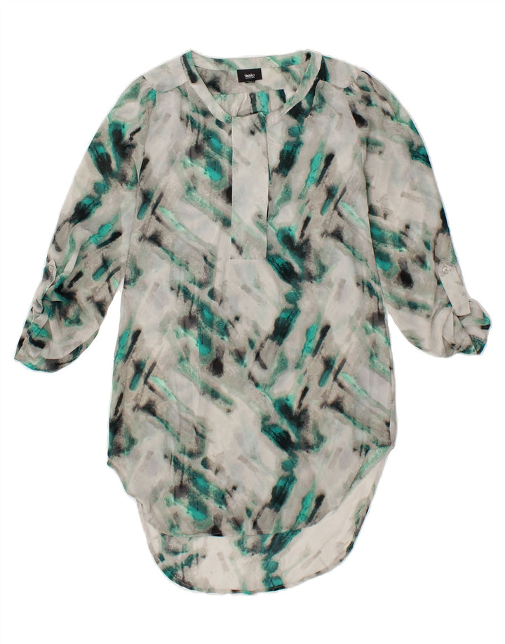 MOSSIMO Womens Abstract Pattern Long Sleeve Shift Dress UK 10 Small Grey Vintage Mossimo and Second-Hand Mossimo from Messina Hembry 