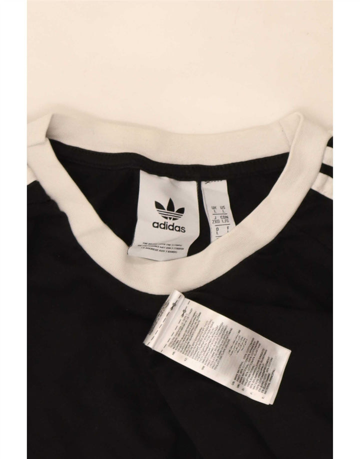 Top pentru bărbați Adidas cu mânecă lungă, mare, negru, bumbac
