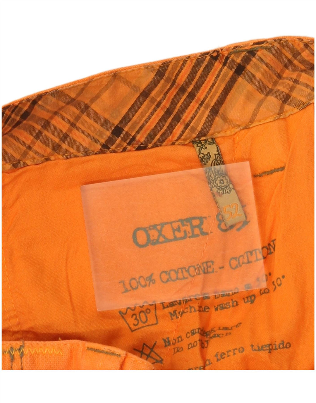 Pantaloni scurți cargo OXER pentru bărbați IT 52 XL W36 bumbac portocaliu