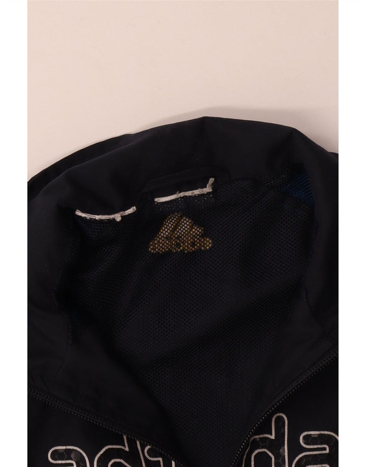 Jachetă de trening grafică ADIDAS pentru băieți 7-8 ani, negru, color block