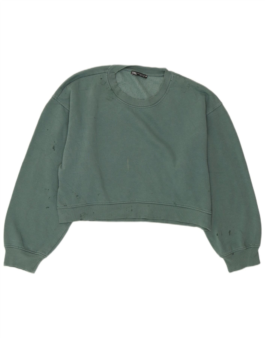 Pulover pentru damă ZARA Crop Pulover UK 14 Medium Green