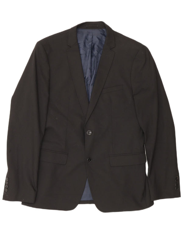 Blazer pentru bărbați Zara cu 2 nasturi EU 50 Poliester mediu negru