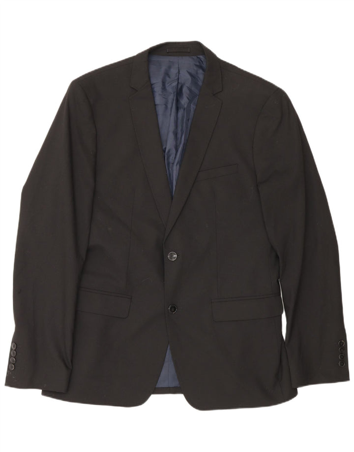 Blazer pentru bărbați Zara cu 2 nasturi EU 50 Poliester mediu negru