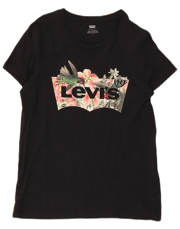 Tricou grafic Levi's pentru femei Top UK 12 Medium Black Floral Bumbac