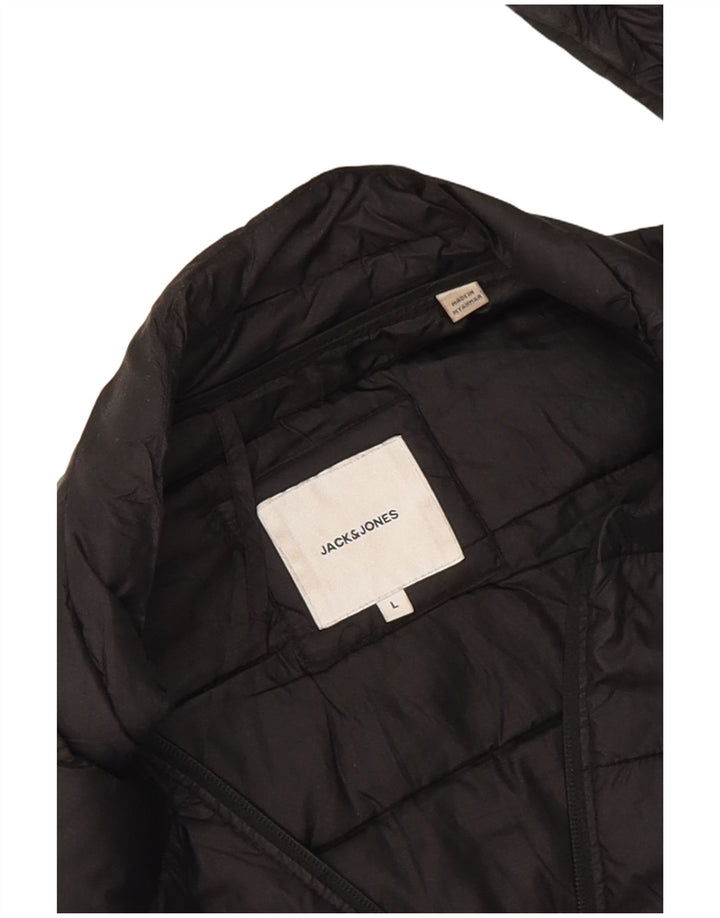 Jachetă căptușită pentru bărbați Jack & Jones UK 40 Large Black