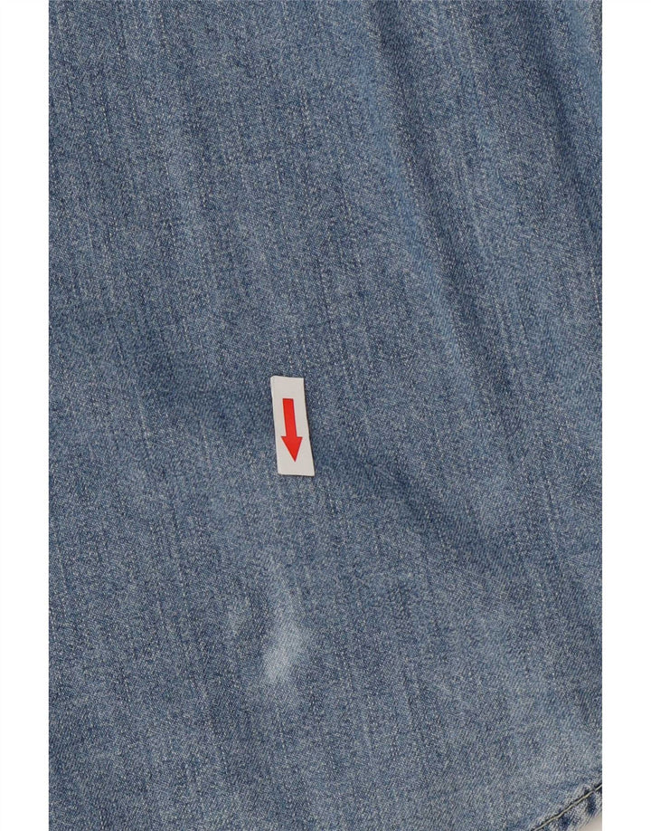 Cămașă Western denim pentru bărbați Wrangler, bumbac albastru mic