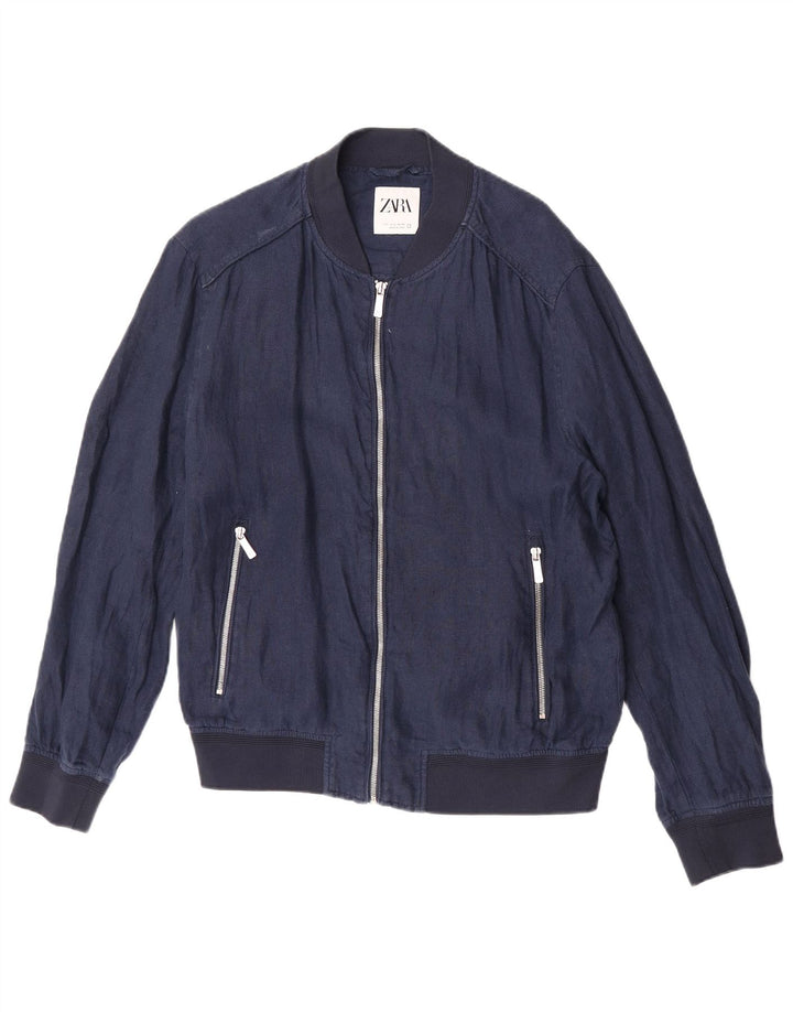 Bomber pentru bărbați Zara UK 40, mare, albastru marin, in