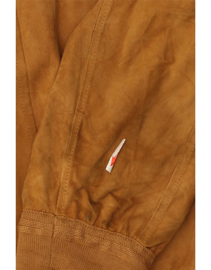 Jachetă vintage pentru bărbați reversibilă din piele intoarsa UK 38 Maro mediu Colorblock