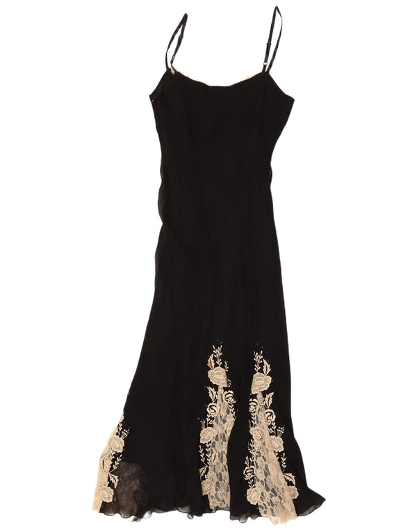 Rochie Wallis pentru femei Maxi Slip UK 12 Medium Black Floral Viscose