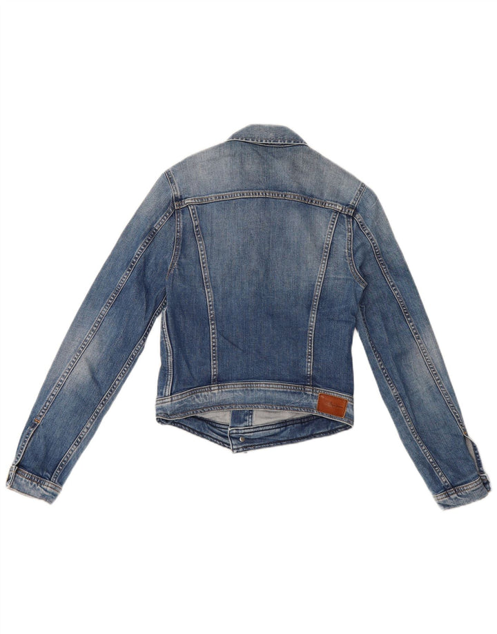 PEPE Jeans Jachetă de denim crop pentru femei UK 8 Small Blue Bumbac