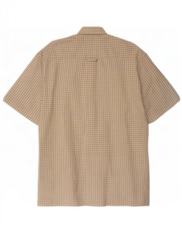 Cămașă cu mânecă scurtă pentru bărbați Ben Sherman, bumbac vichy, bej mediu