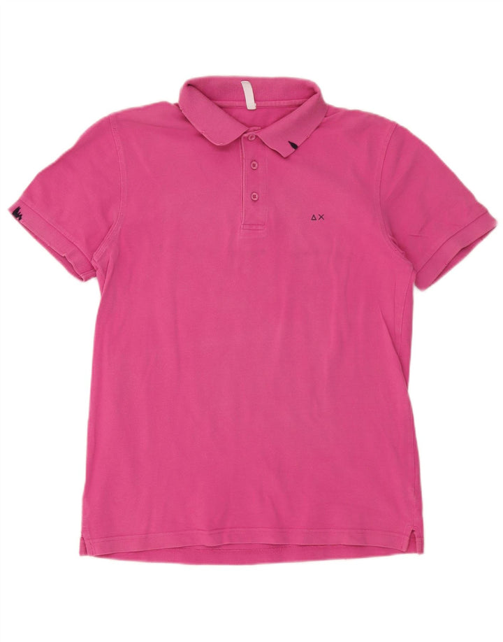 Sun68 Mens Polo Shirt Medium Pink Cotton