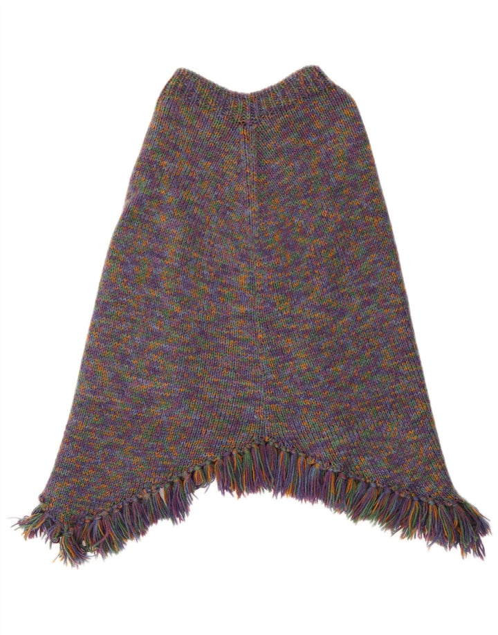 Jumper poncho vintage pentru femei UK 14 mare, multicolor, pete