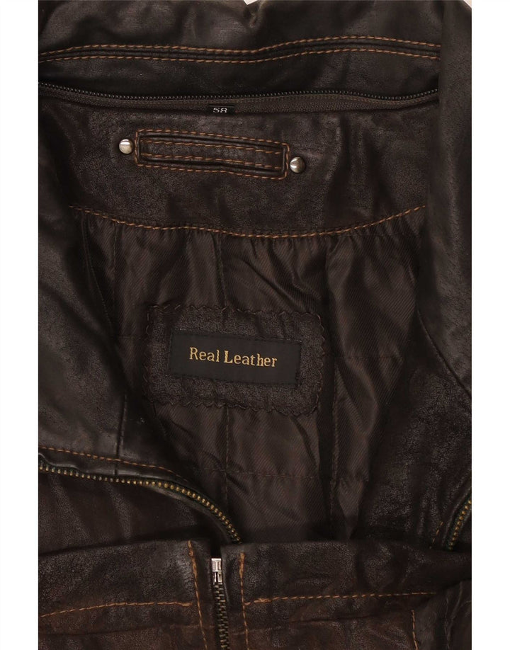 Jachetă de piele vintage pentru bărbați UK 40 mare maro