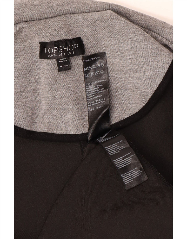 Vestă cu paragate Topshop pentru femei UK 8 Small Gri Elastan