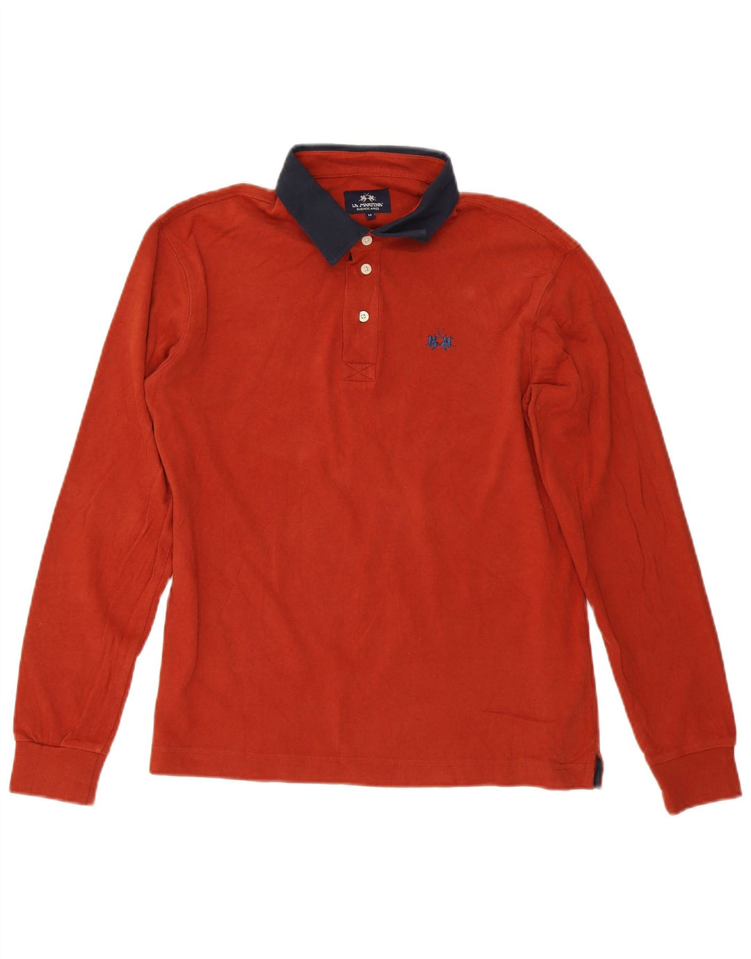 Tricou polo cu mânecă lungă pentru bărbați La Martina, bumbac roșu mediu