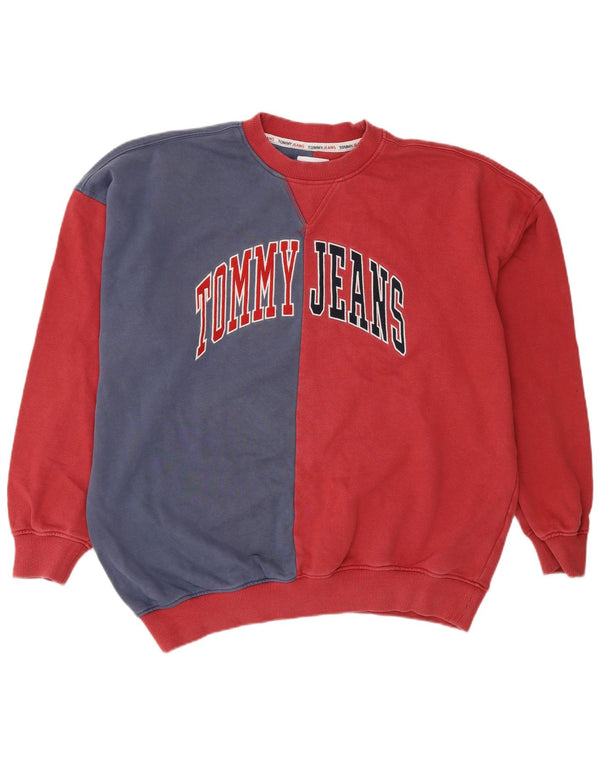 Hanorac grafic pentru bărbați Tommy Hilfiger Pulover XL, roșu, bumbac color bloc