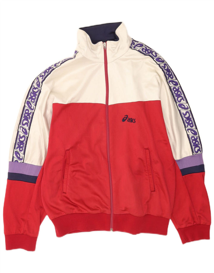 Jachetă de top pentru trening grafic Asics pentru bărbați IT 52, roșu mare, color block