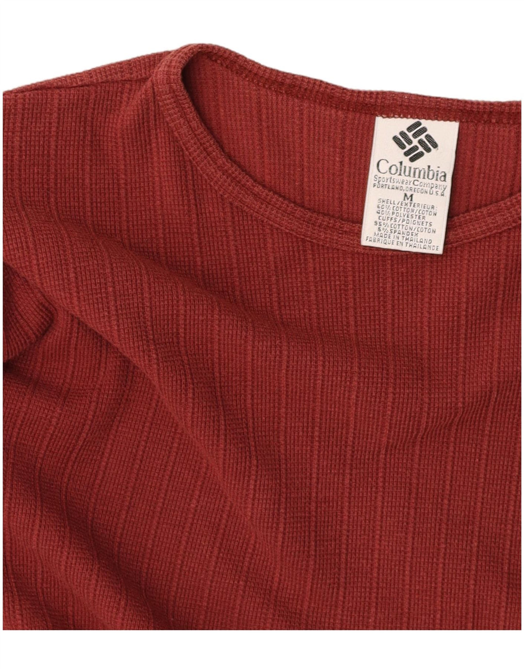 COLUMBIA Top pentru femei cu mânecă lungă UK 14 Medium Burgundy Bumbac