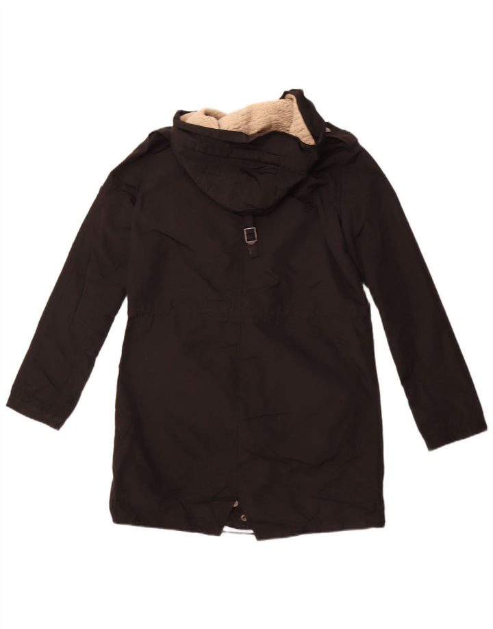 Jachetă parka cu glugă pentru femei Zara UK 10 Poliester negru mic