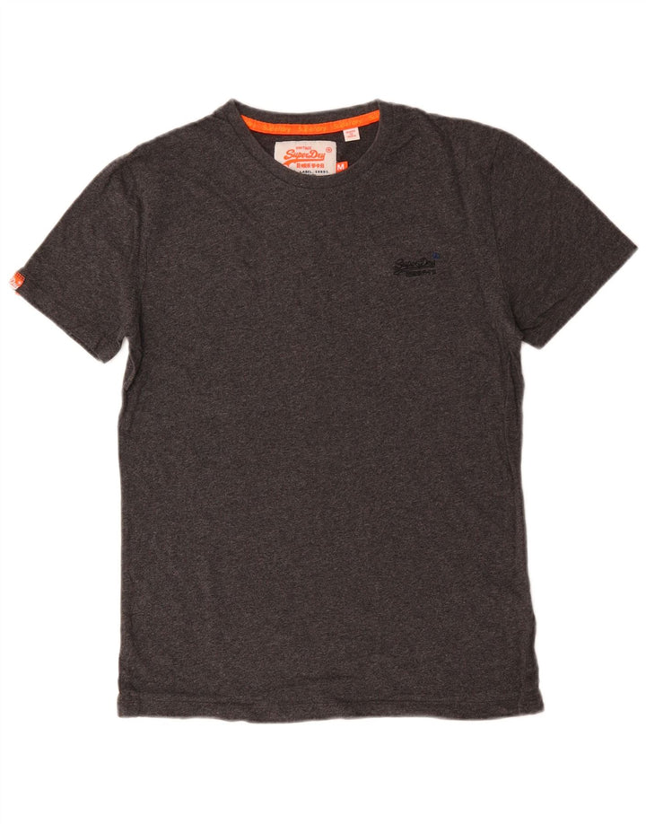 SUPERDRY Tricou Femei Top UK 14 Medium Gri Bumbac